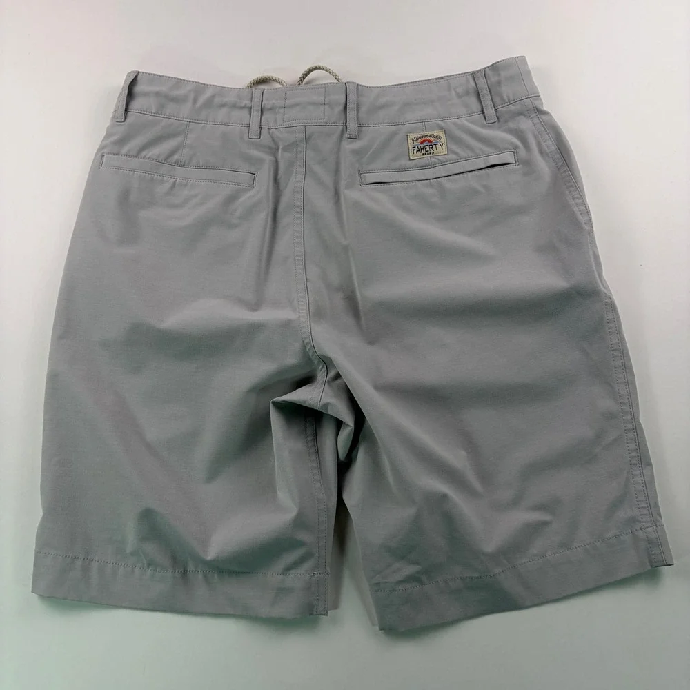 Faherty All Day Shorts Mens 30 Light Gray Hybrid Quick Dry Stretch 9